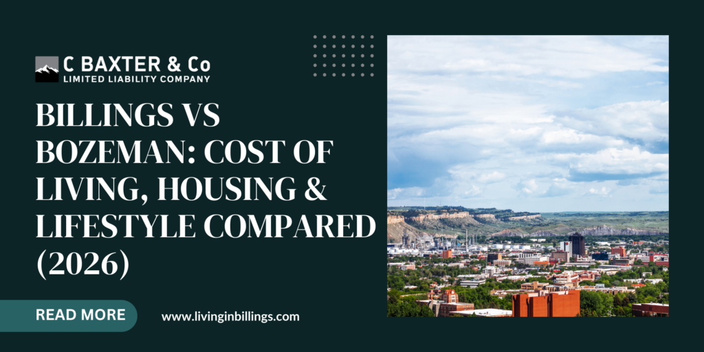 Image displaying the blog title: analyzing Billings vs Bozeman cost of living and lifestyle