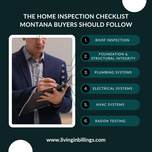 Professional home inspector completing a home inspection in Billings MT checklist