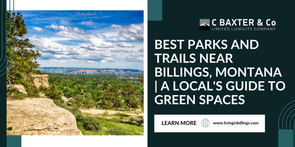 Banner promoting a local's guide to the best parks and trails near Billings, featuring a view of Billings city parks