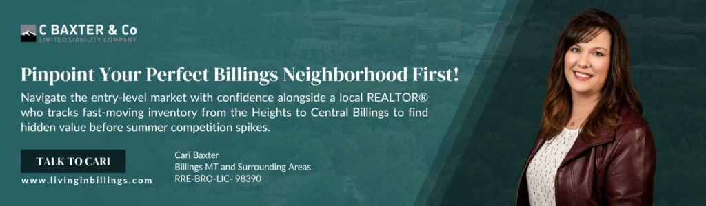 REALTORⓇ Cari Baxter helping a first time home buyer in Montana find the perfect Billings neighborhood