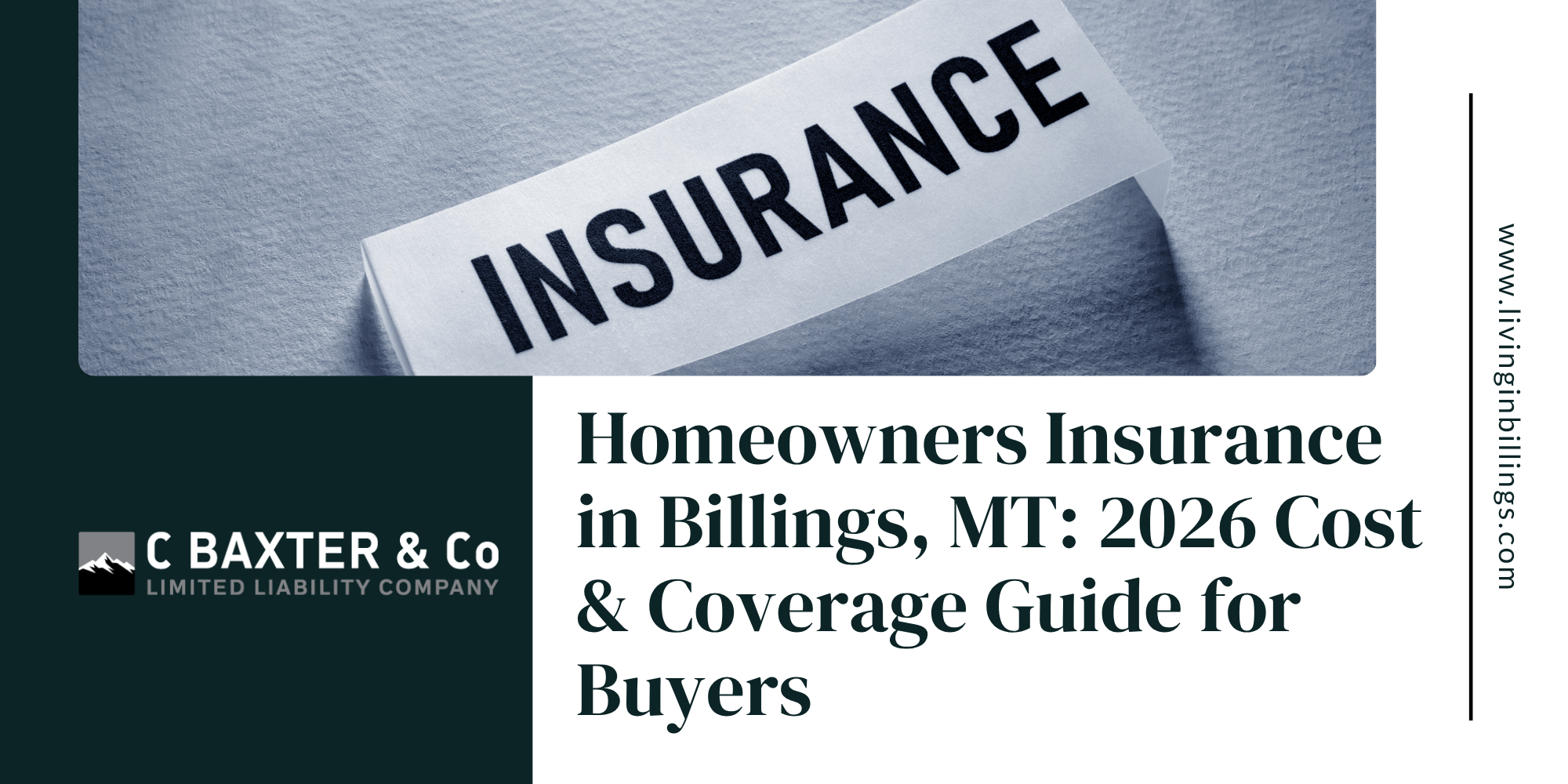 A graphic header for the 2026 guide on homeowners insurance in Billings, MT, focusing on essential costs for buyers