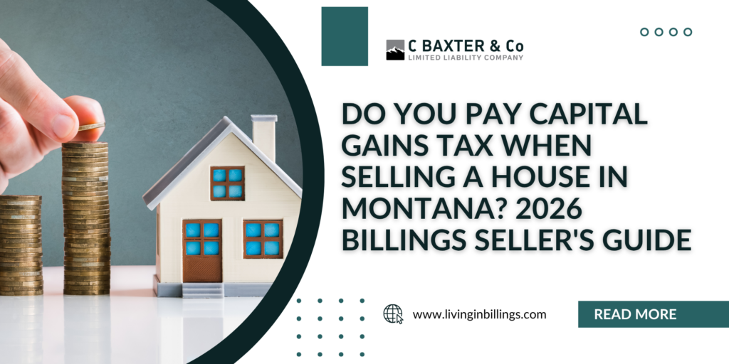 Miniature house and coins illustrating a capital gains tax on home sale guide for property owners in Montana