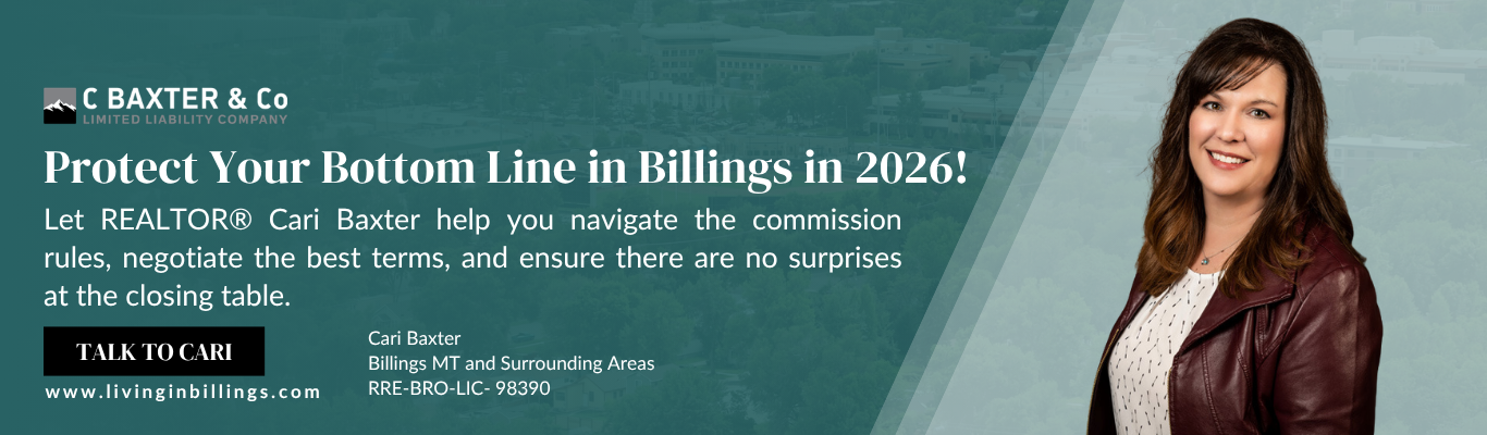 REALTOR Cari Baxter banner explaining who pays realtor fees for Billings MT home buyers and sellers